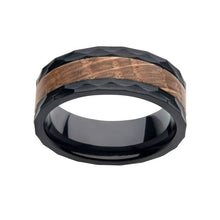 Load image into Gallery viewer, Stainless Steel Black PVD Men&#39;s Band with Wooden Inlay