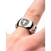 Load image into Gallery viewer, Stainless Steel &amp; Carbon Fiber Fleur de Lis Ring