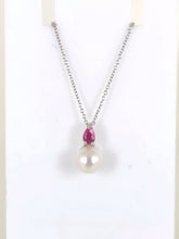 Load image into Gallery viewer, Pearl and Ruby Necklace