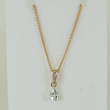 Load image into Gallery viewer, Pear Aquamarine and Diamond Pendant
