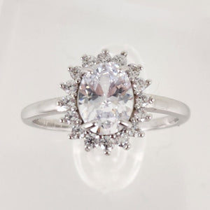 CZ Oval Engagment Ring