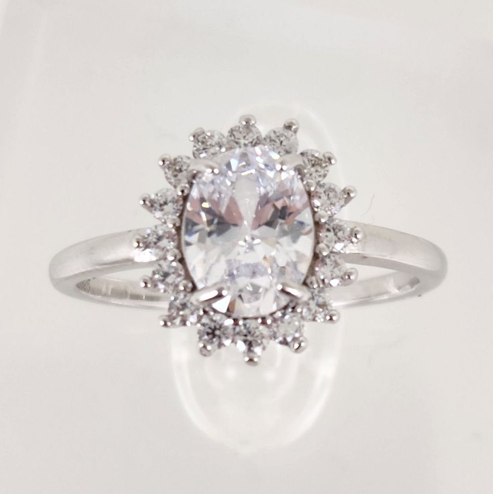 CZ Oval Engagment Ring