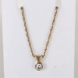14KY 18" BABY ROPE CHAIN with Diamond