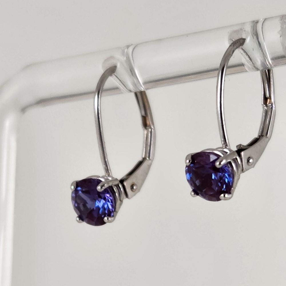 Created Alexandrite Earrings