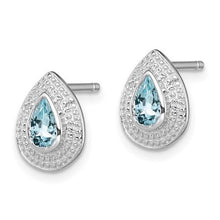 Load image into Gallery viewer, Aquamarine and Diamond Earrings