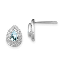 Load image into Gallery viewer, Aquamarine and Diamond Earrings