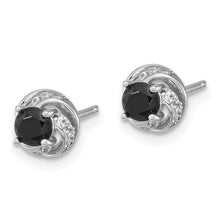 Load image into Gallery viewer, Black Spinel &amp; White Zircon Earrings
