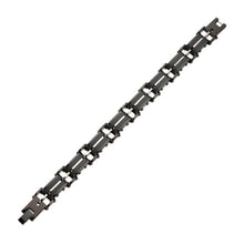 Load image into Gallery viewer, Black Carbon Fiber &amp; Matte Finish Link Bracelet