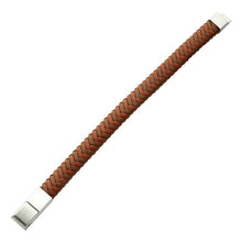 Load image into Gallery viewer, Two Tone Tan Braided Genuine Leather Bracelet