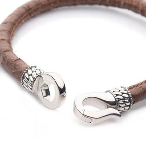 Brown Soft Python Snake Leather Bracelet