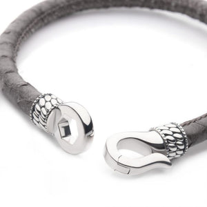 Gray Soft Python Snake Leather Bracelet