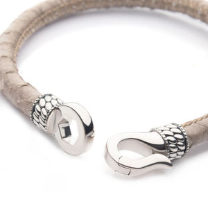 Light Tan Soft Python Snake Leather Bracelet
